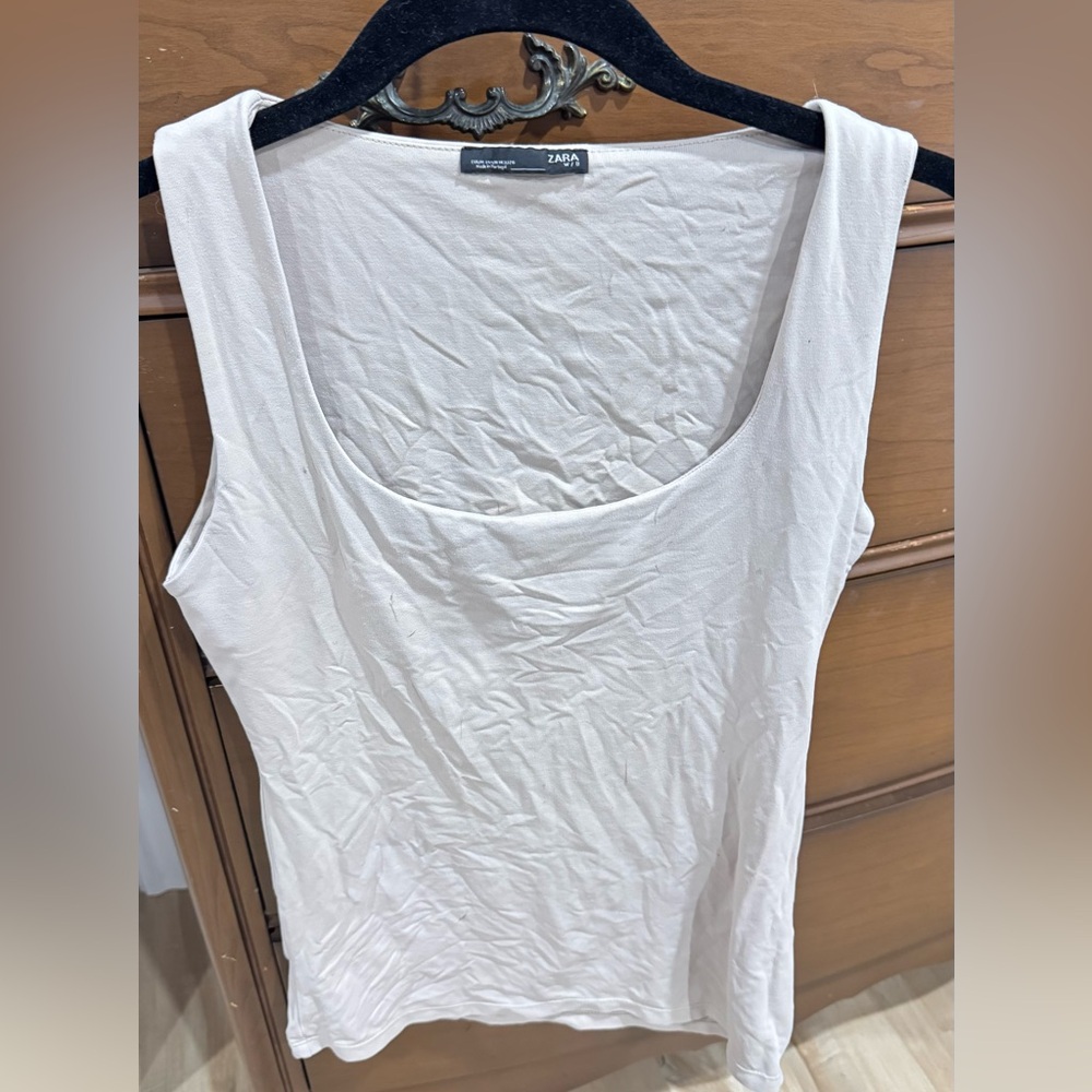 Zara Cream Sleeveless Top